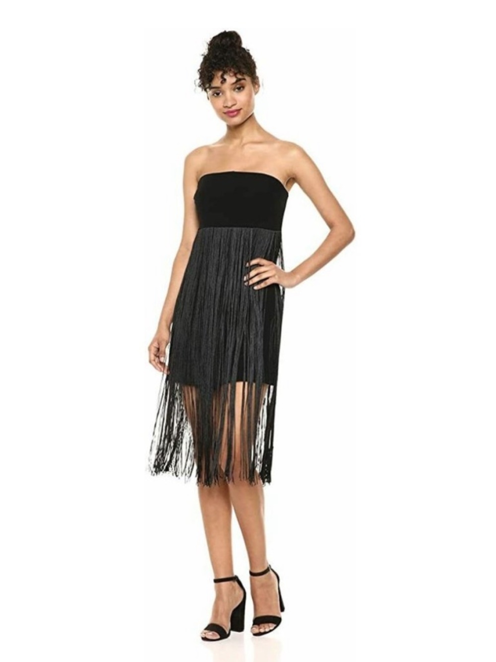 Ramy Brook Flapper Fringe Black Cocktail Mini Dress Size 0